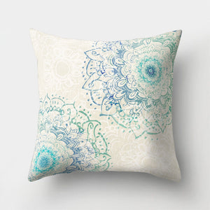 1Pcs Mandala Pattern Blue Polyester Throw Pillow