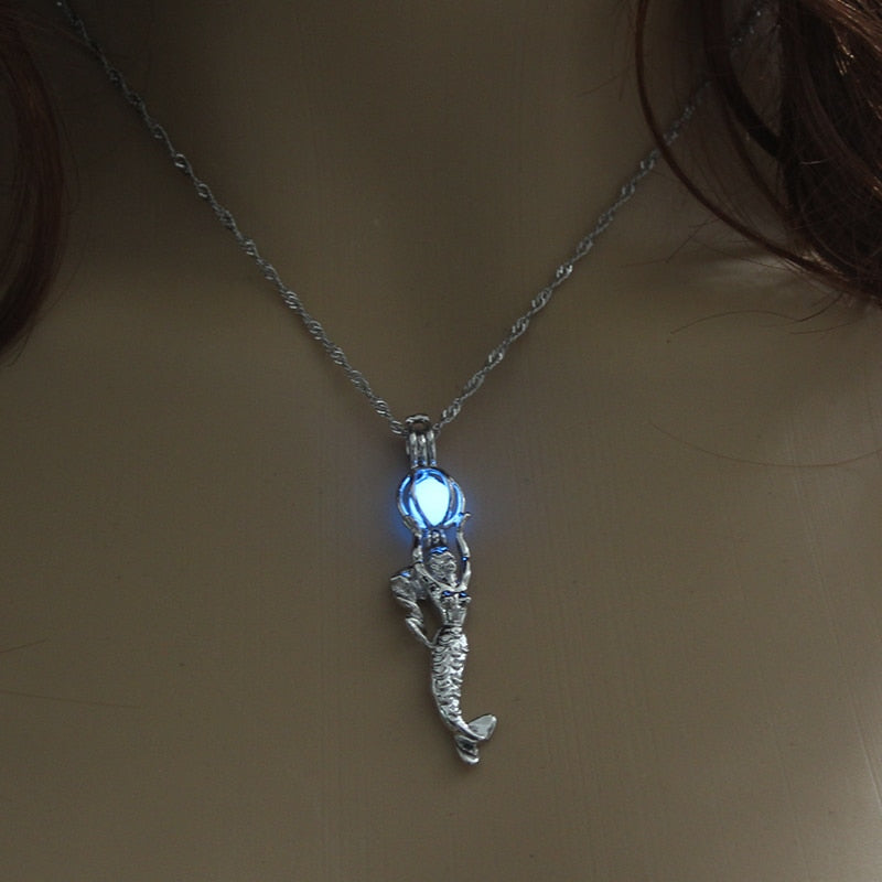 Glowing Mermaid Women Pendant Necklace