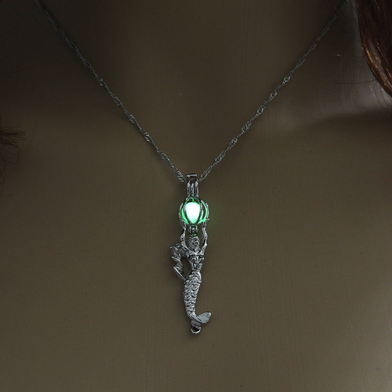 Glowing Mermaid Women Pendant Necklace