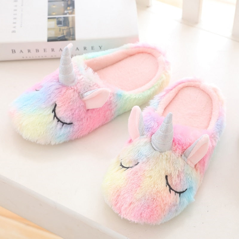 Multicolor Unicorn Slippers