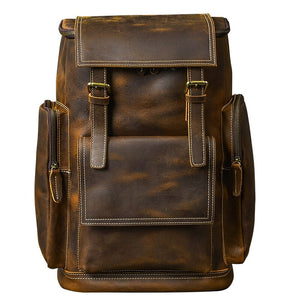 Genuine Leather Men's Backpack Large Capacity