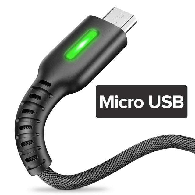 3m LED Micro USB Type C Cable