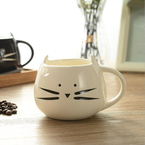 Lovely White / Black Cat Coffee Mug