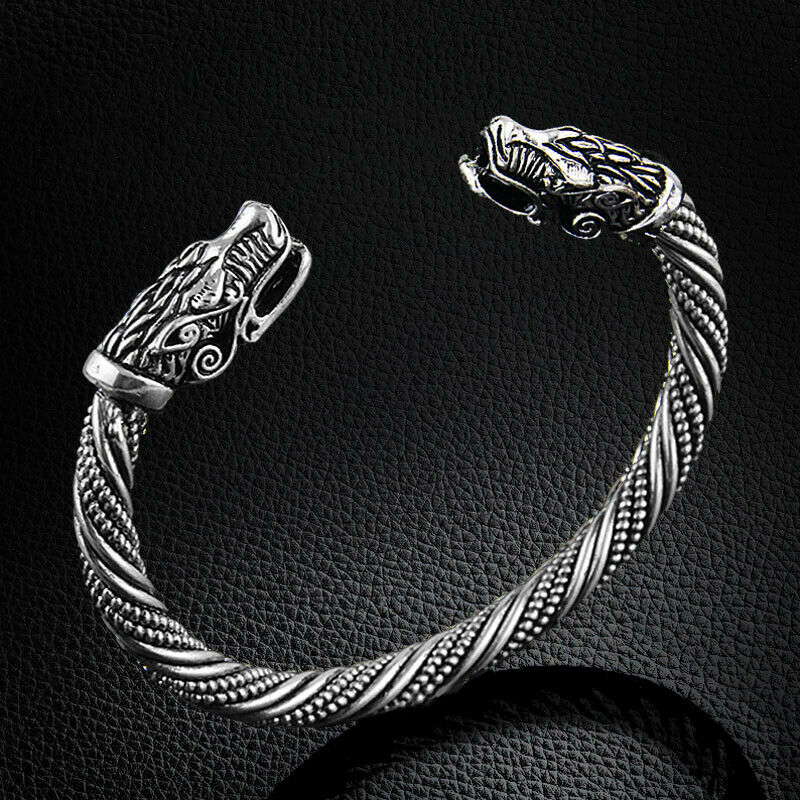 Solid Viking Dragon Twist Stainless Steel Bracelet