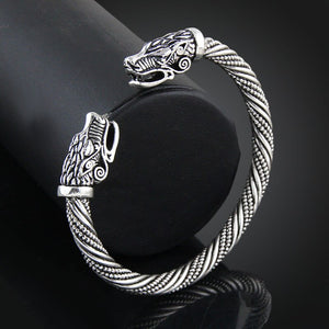 Solid Viking Dragon Twist Stainless Steel Bracelet