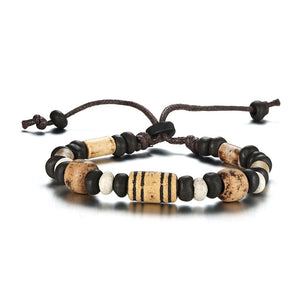 Men's Wood Beaded Bracelet